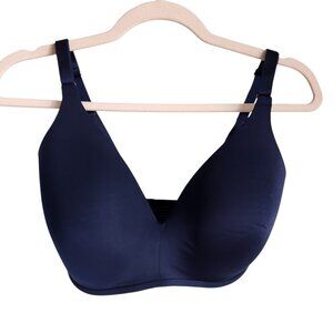 Soma Bra 34DDD 34F Blue Navy Women's Vanishing 360 Wireless Back Close NEW